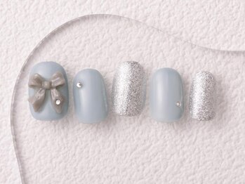 アイネイルズ 大宮店(I nails)/みずいろxリボン