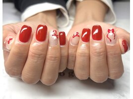 冬ネイル　ボルドーネイル