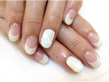 ネイルサロン ジュネイル(NAIL SALON JUNAIL)/ミントグリーン フレンチ ヤシ
