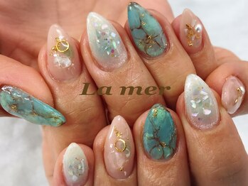 ラメール(La mer)/ターコイズネイル★ 8800円