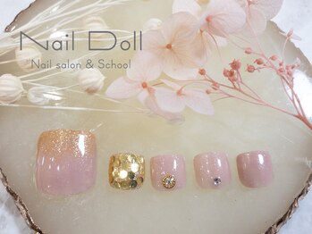 ネイルドール(Nail Doll)/フット ラメ×ピンク