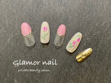 グラマーネイル(Glamor nail)/フラワー×フレンチ