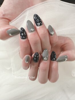 エクレ(E'clat)/グレー×ネイビー×レオパード