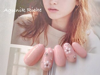 【パールフラワーネイル】