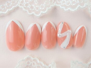 ネイルズガッシュ 蒲田東口店(NAILsGUSH)/*ヌーディーカラーリボン*