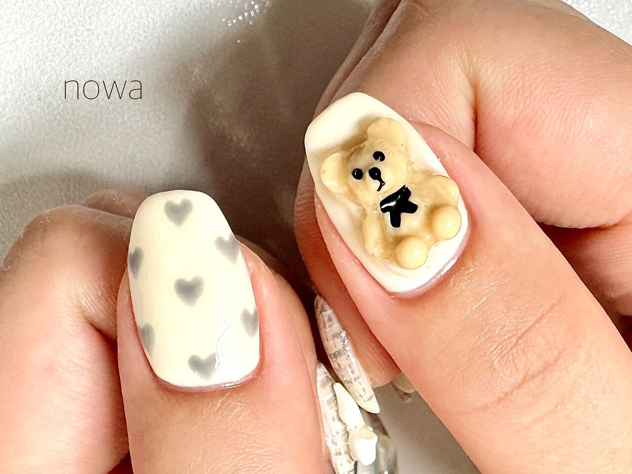 【No.046】バレンタインネイルチップ♡ハート♡くま♡チョコレート No.046】バレンタインネイルチップ♡ハート♡くま♡チョコレート