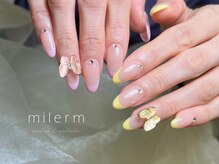 ミレーム(milerm)/ピンク×イエローカラーフレンチ
