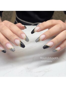 エンズネイル(O’s nail)/千鳥格子ネイル