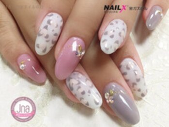 ネイリックス 栄ガスビル(NAILX)/パステル 可愛いヒョウ柄