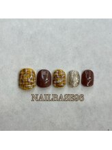 ネイルベースキュウロク(NAILBASE96)/ブラウンチェックネイル