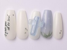 ジェミーネイル エビス(Jemiy nail ebisu)/苺英字乳白色クロス10480yen