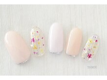 スリー 自由が丘(THREE)/フラワーストライプネイル