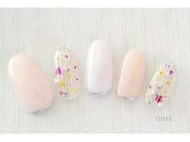 フラワーストライプネイル