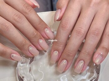 ワンダーシー(WonderShe)/ワンカラー×ラインストーン