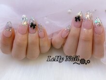 レヒネイル(LeHy nail)/ラメグラ×リボンネイル