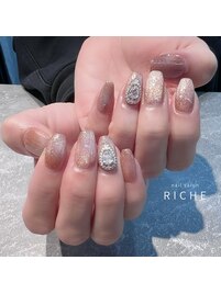 オレンジマグネットネイル