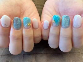 マグネット×波ネイル