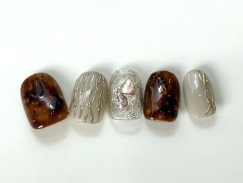 ネイルメゾン 天神店(NAIL MAISON)/べっ甲金箔ミラー秋¥9000