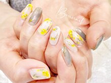 ボネール(nail ＆ eyelash Bounail)/手描き　花　フラワー