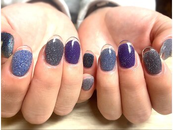 アミュリー ネイル アトリエ(Amury nail atelier)/フラッシュラメ ちぐはぐ 大人