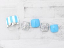 キャンアイドレッシー ヨコハマ元町店(Can I Dressy)/【NEW】ストライプフットネイル