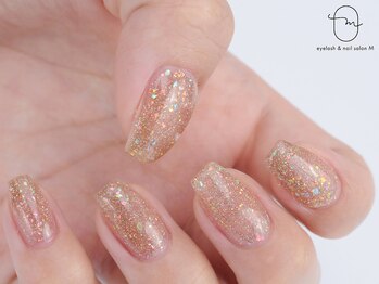 エム(M)/flash glitter nails