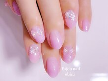 ビジュネイル(Bijou nail)/☆5980☆クリアリボンの冬ネイル