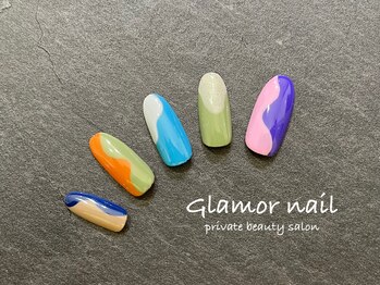 グラマーネイル(Glamor nail)/バイカラー×フルカラー
