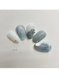 水色マグネットネイル