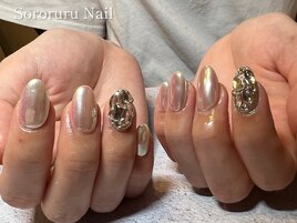 埋めつくしオーロラネイル