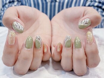 ラルネイル 大宮(Lull. nail)/#ゼブラ #アニマル #マット