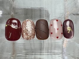 チョコハートホロネイル9500円