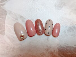 上品ピンク×ドット