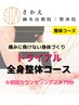 ■整体■【慢性的な全身の不調に】全身整体トライアルコース初回75分4980円