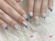 ココネイル 吉祥寺(coco.nail)/グレー 秋ネイル チェック