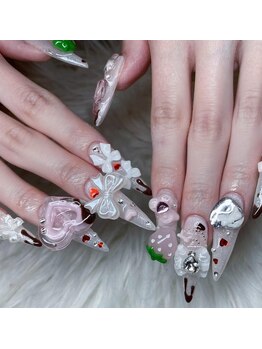 ゴテゴテ×バレンタインネイル