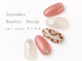 秋ネイル☆ふんわりレオパード