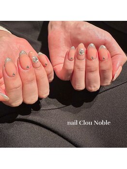 ネイルクルーノーヴル(nail Clou Noble)/ラメフレンチ