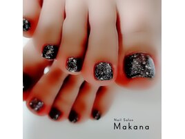 BLACKラメフットネイル