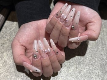 ラウンジ渋谷 本店(RounGe SHIBUYA)/【スカルプ】ストーン×リボン