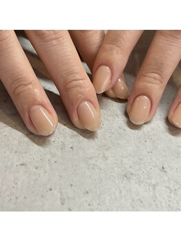 グレイティア ネイル(Gratia Nail)/ワンカラーにラメライン