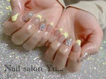ネイルサロン ユー(Yu...)/フラワー×イエローフレンチnail