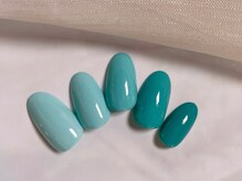 ルームヘアネイル 曙橋店(Room hair nail)/5本グラデーション×ターコイズ