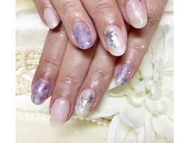 ふわふわ冬ネイル