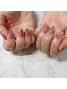 ブラン(blanc)/くすみピンクマグネットネイル