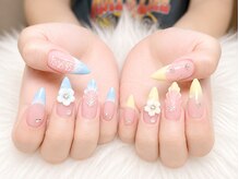 パステルカラーの爽やか夏ネイル