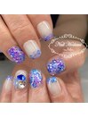 紫陽花ネイル