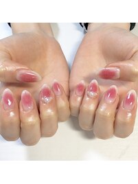 ボルドーチークネイル