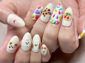 ターラ(Tara)の写真/高技術で理想の指先へ♪最旬ネイルやイベントアートもお任せ下さい♪《爪の表面を削らないパラジェル使用》