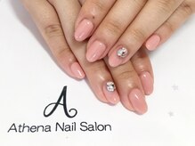 ネイルサロン アテナ(Athena)/ワンカラー&Vカットストーン☆